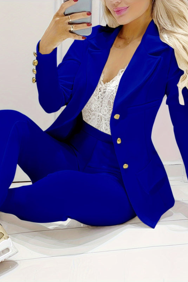 Liana's Fitted Blazer & Pants Two-Piece Set