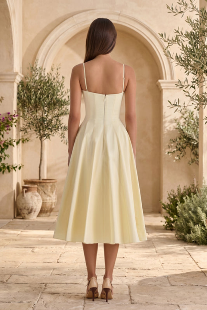 Liana's Sweetheart Spaghetti Strap Midi Dress