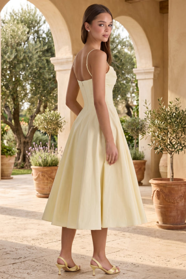 Liana's Sweetheart Spaghetti Strap Midi Dress
