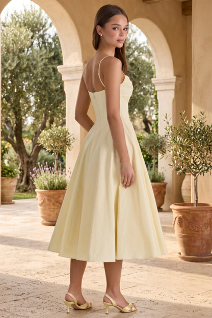 Liana's Sweetheart Spaghetti Strap Midi Dress