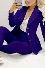 Liana's Fitted Blazer & Pants Two-Piece Set