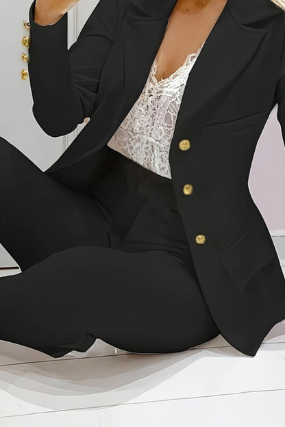 Liana's Fitted Blazer & Pants Two-Piece Set