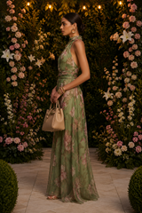 Liana's Halter Neck Floral Print Maxi Dress, view 3
